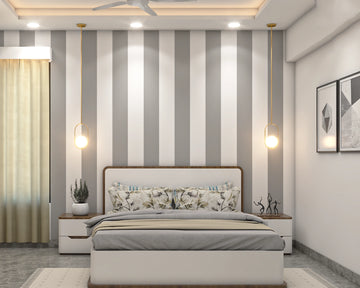 Compact Bedroom With Soothing Grey And White Colours